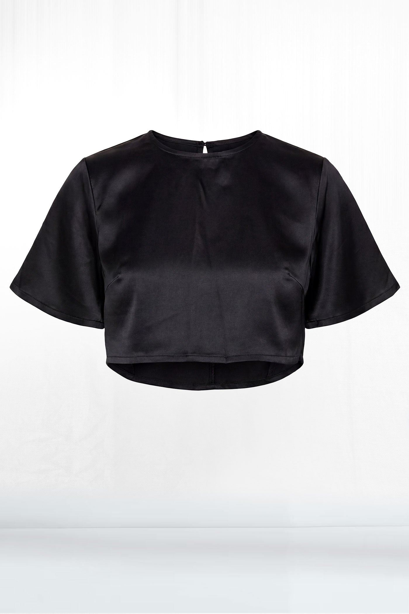 Poppy Short Sleeve Tie Back Seemless Silky Crop Top