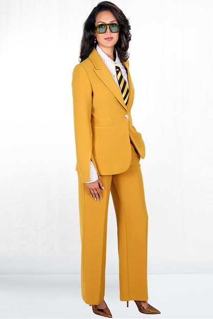 Rosali One Button Slim Fit Slit Sleeve Blazer