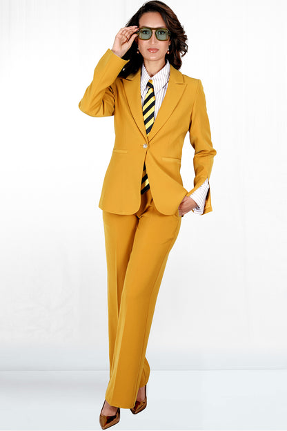 Rosali One Button Slim Fit Slit Sleeve Blazer