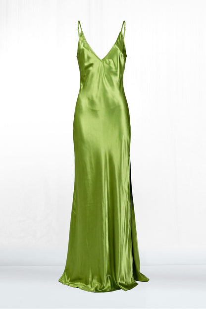 Roxie Spaghetti Strap Figure Hugging Maxi Slip Dress