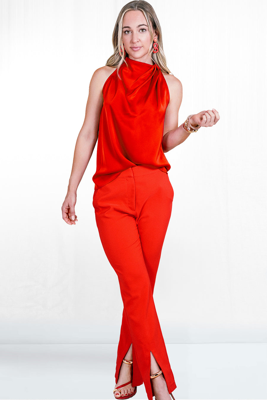 Shianne Pleated Silky Top