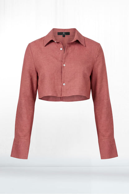 Skylar Linen Button-down Top