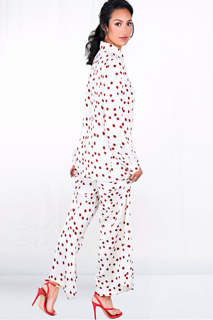 Sloan Long Sleeve Button Down Pajama Inspired Top