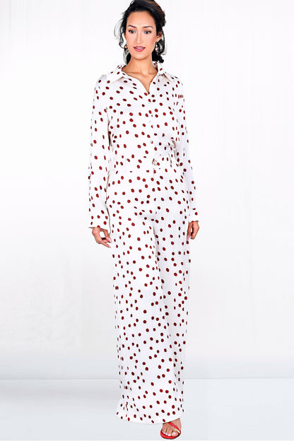 Sloan Long Sleeve Button Down Pajama Inspired Top