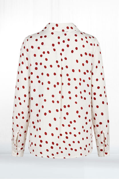 Sloan Long Sleeve Button Down Pajama Inspired Top