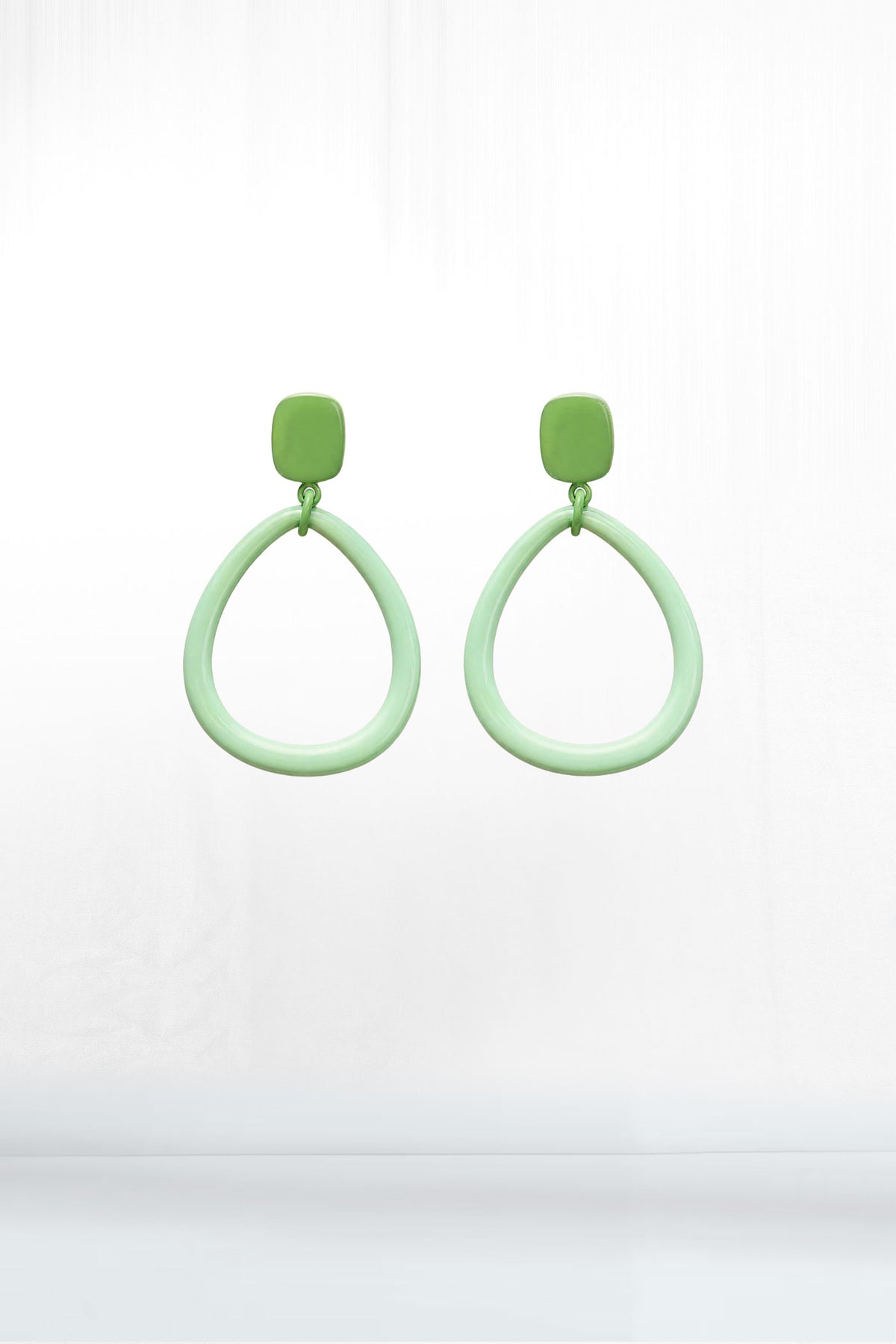 Stud and Hoop Medium Green Earrings