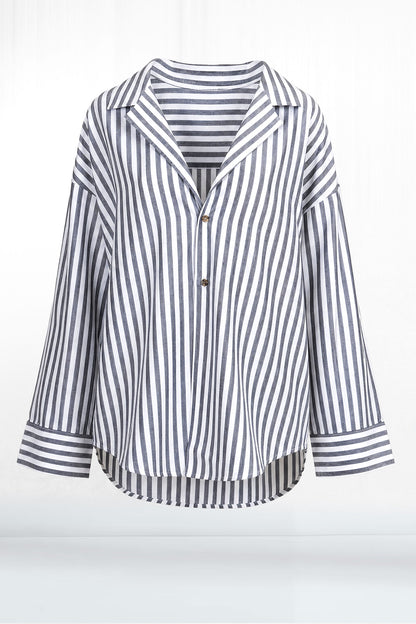 Tegan Oxford Grey Stripe Button Down Shirt