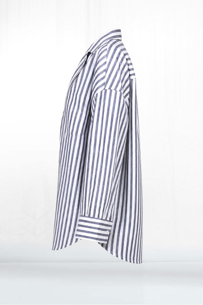 Tegan Oxford Grey Stripe Button Down Shirt