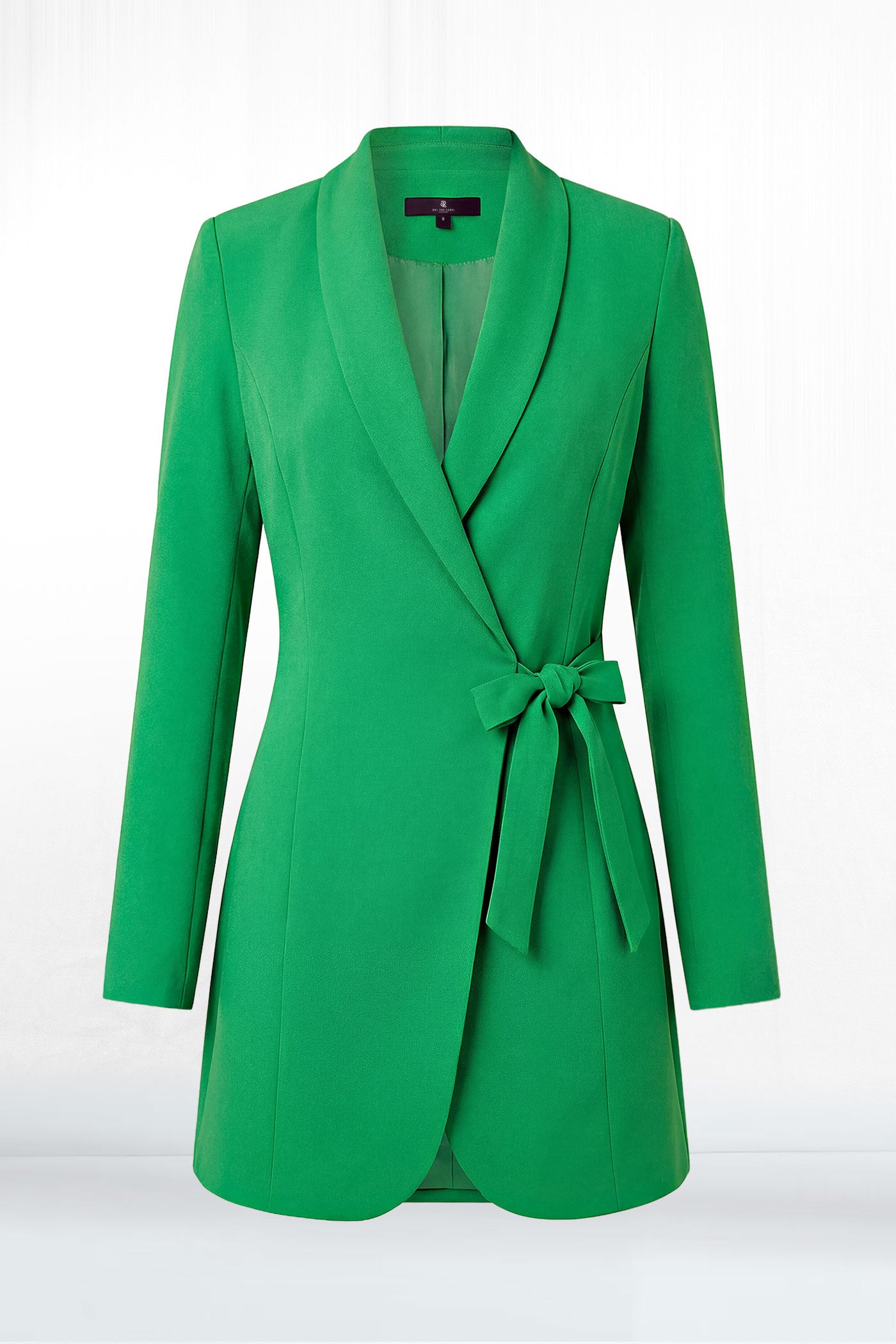 Verona Long Sleeve Plunge Neck Wrap Cinch Mini Dress