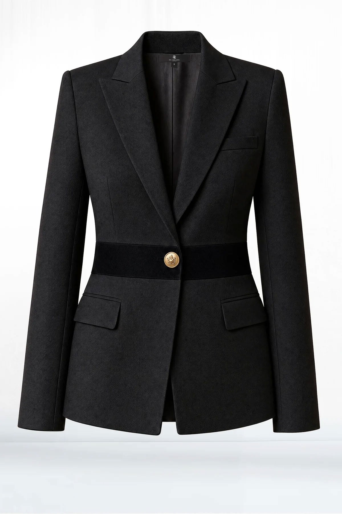 Lex Two Tone Denim Blazer - Black #color_black