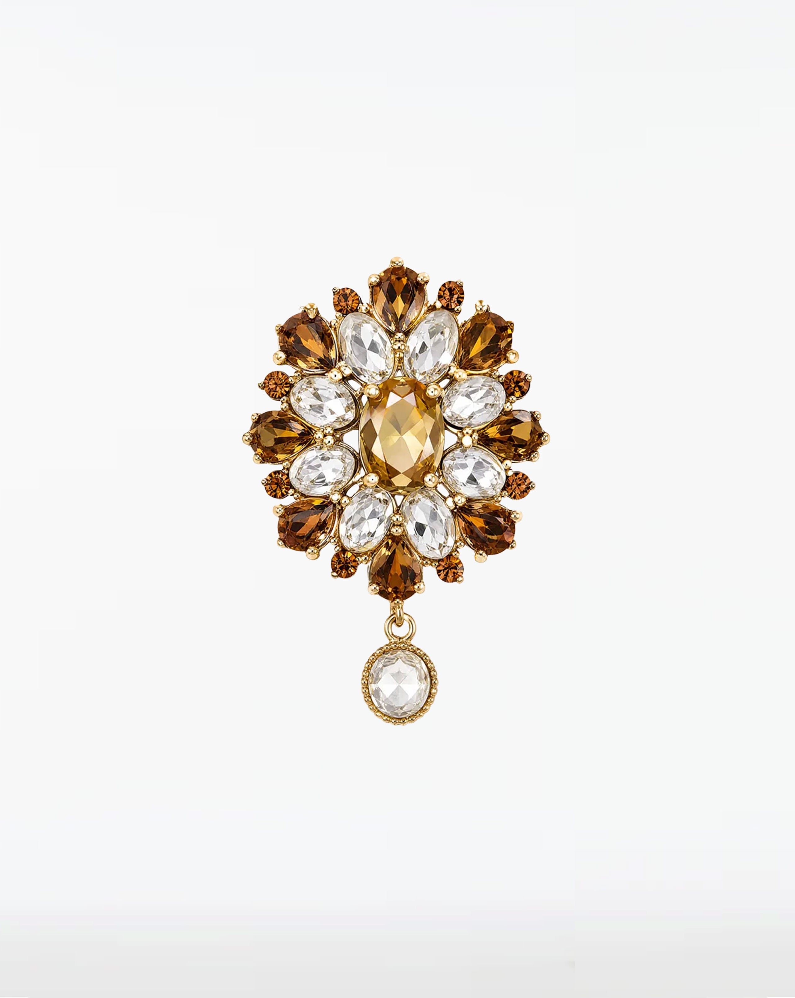Gilded Topaz Heirloom Brooch