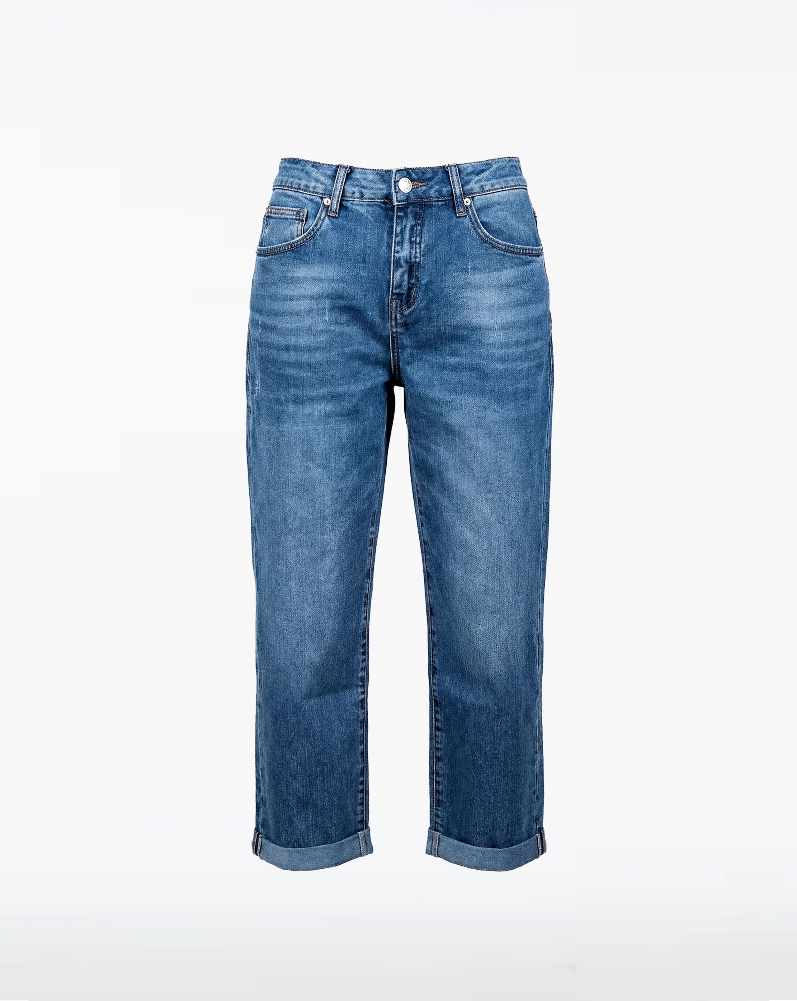 Relaxed Fit Low Rise Rolled Jeans