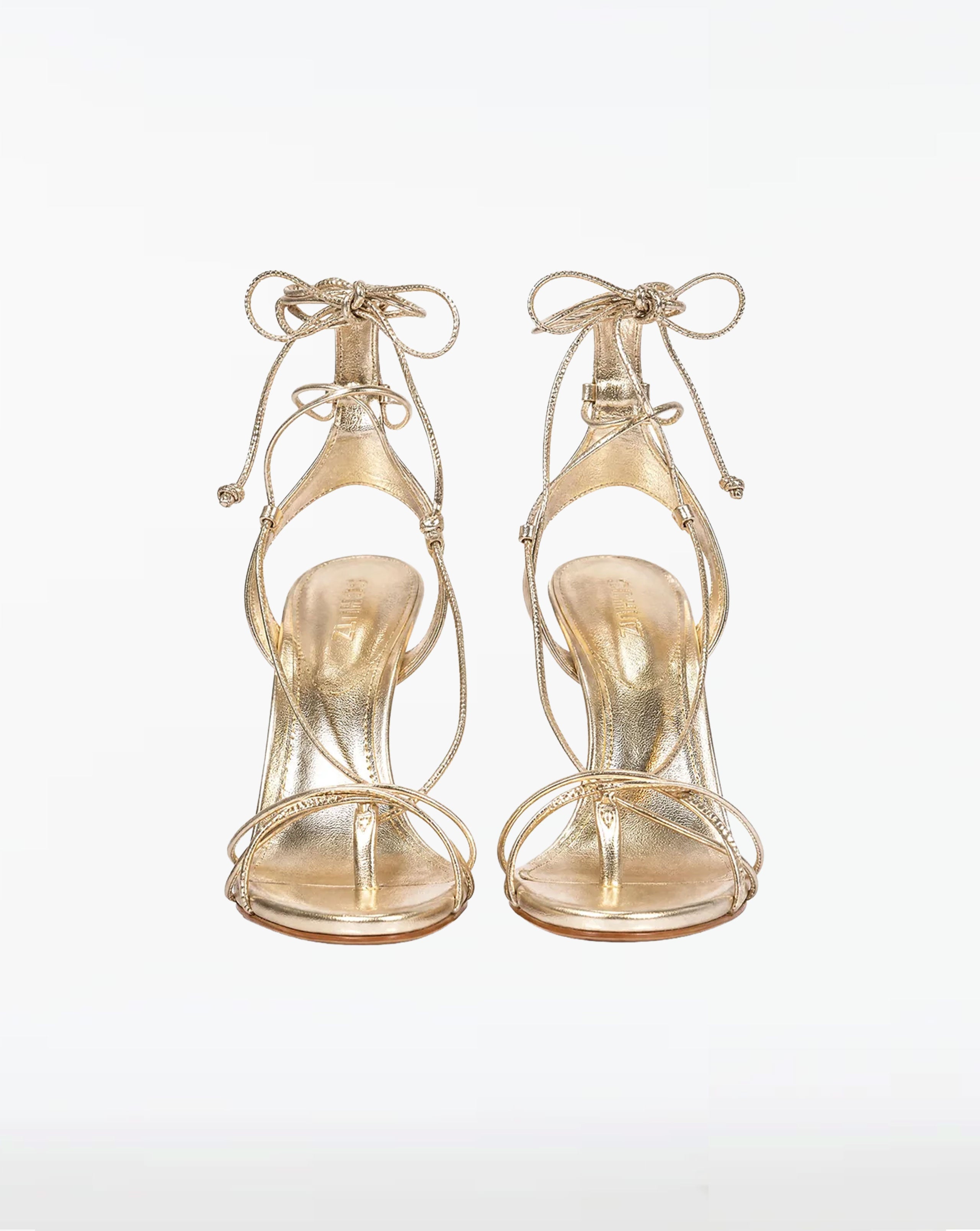 Gold Strappy Open Toe Shoe