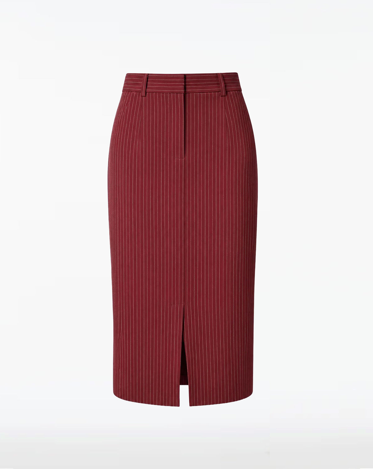 Layla Pinstripe Slit Front Midi Pocket Skirt
