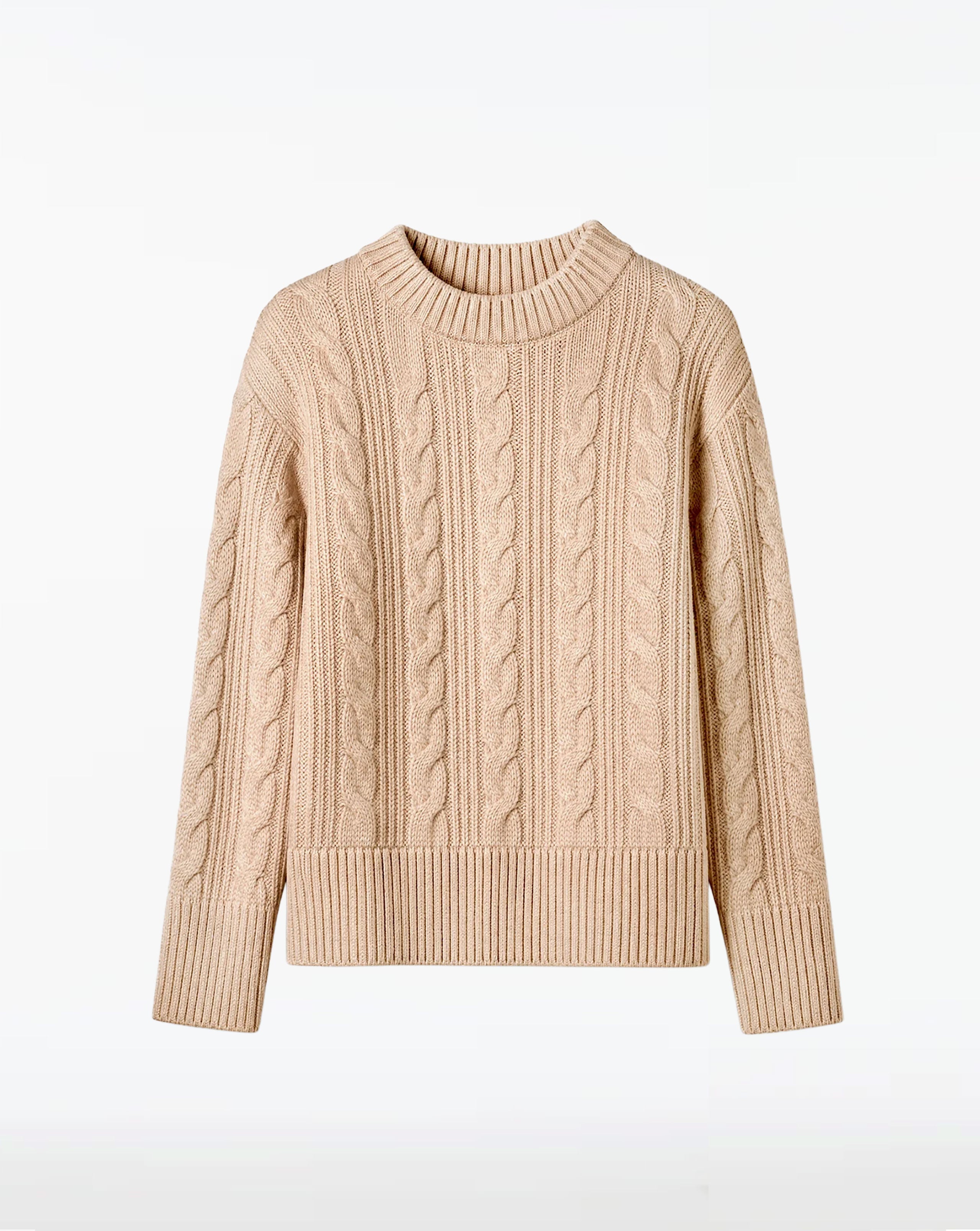 Crew Neck Spring Cable Sweater