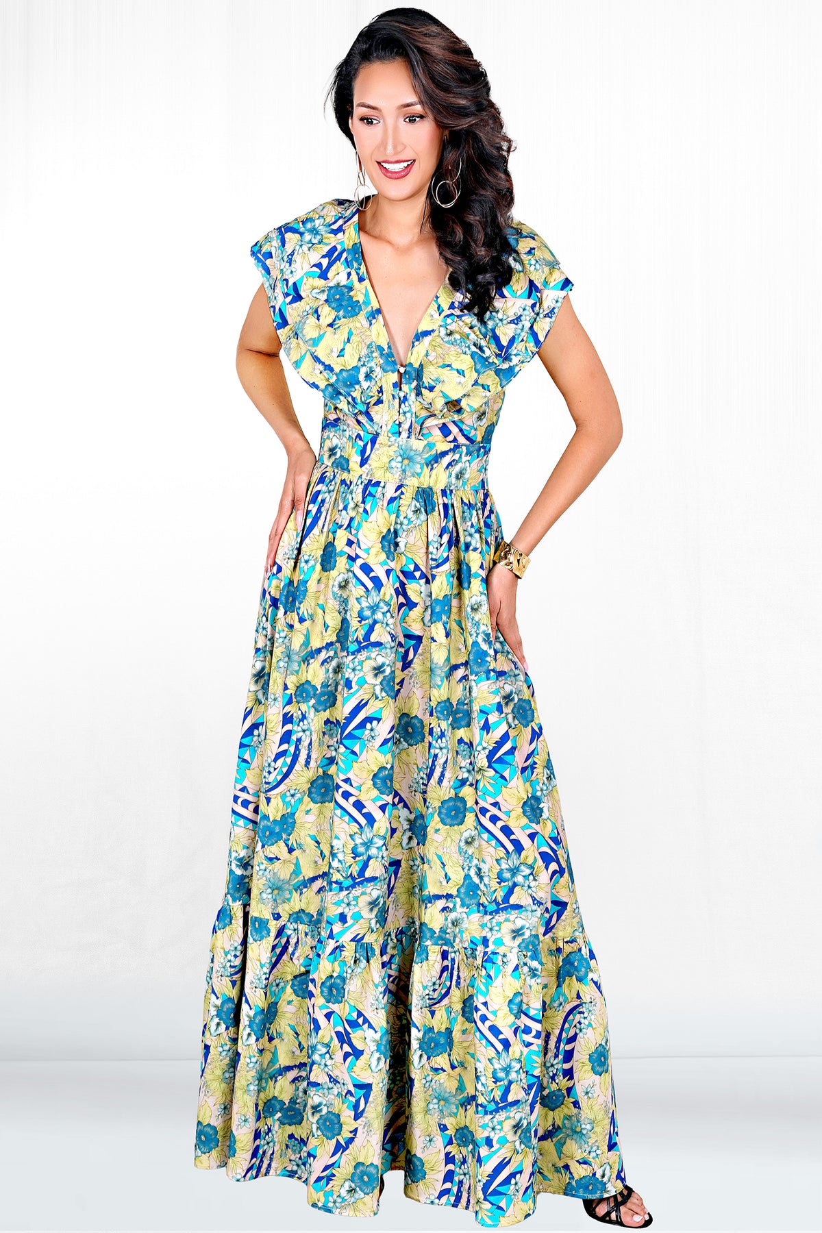 Daytona Double Ruffle Cinch Waist Dress