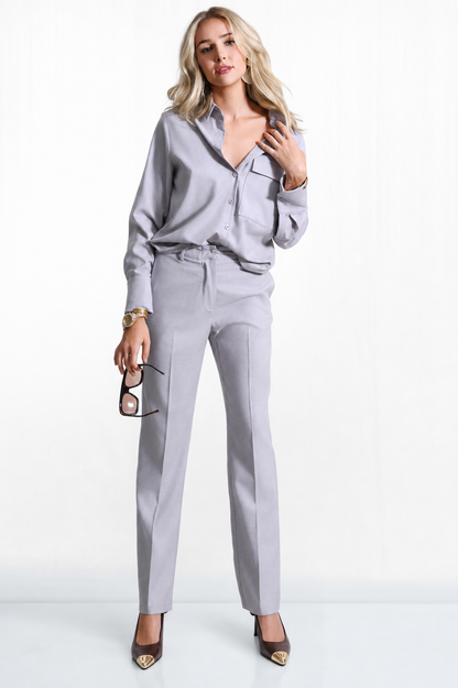 Della Long Sleeve Button Down Loose Fit Shirt