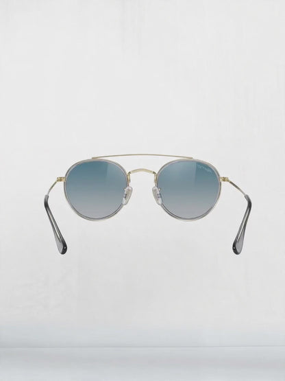 Round Vintage Unisex Double Bridge Sunglasses