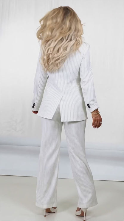 Cali White Pinstripe Blazer