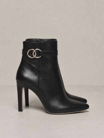 Calf High Boot Inner Zipper and Buckle