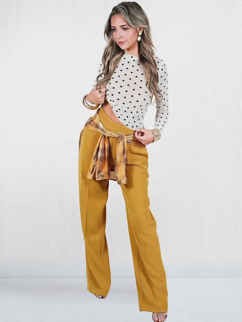 Rosali Stragith Leg High Waist Suit Pant