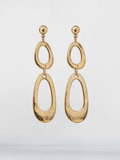 Aztech Double Oval Drop Earrings
