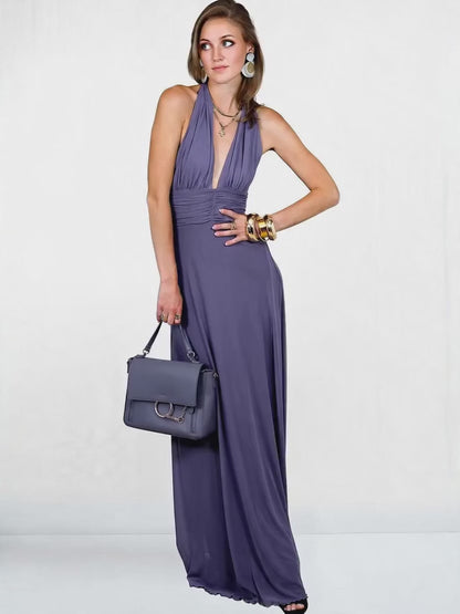 Lola Halter Flowy Maxi Gown