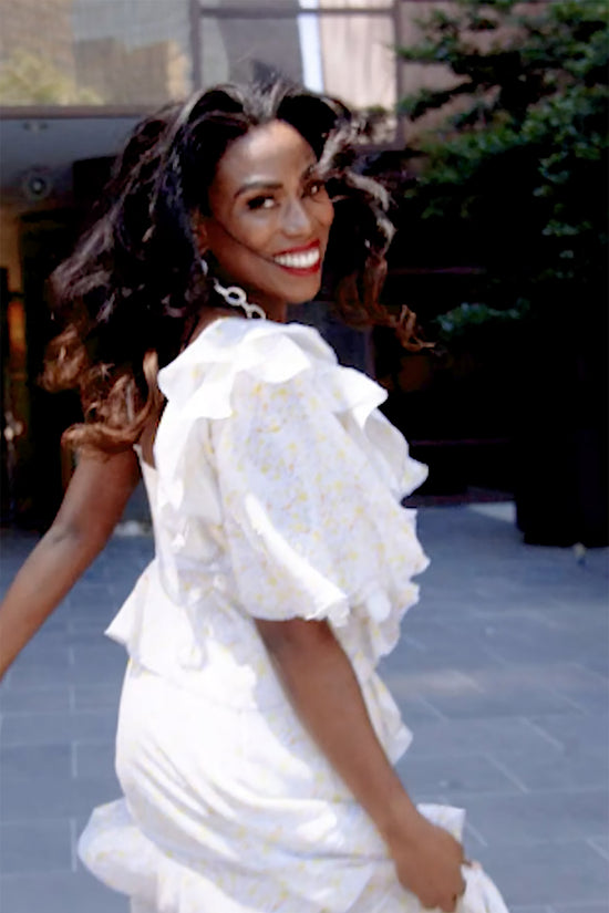 Chateau Strappy Ruffle Dress