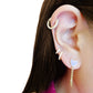 Enamel Heart Simple Chain Stud Earrings