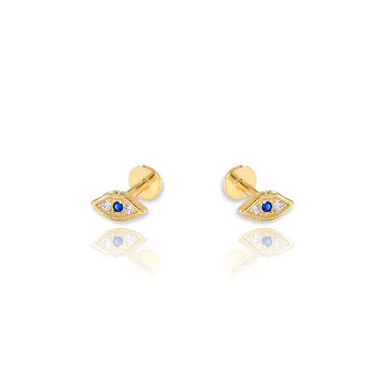 Evil Eye Flat Back Cartilage Earrings